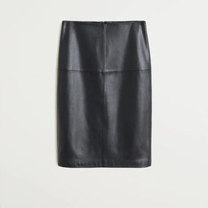 Mango faux leather midi skirt